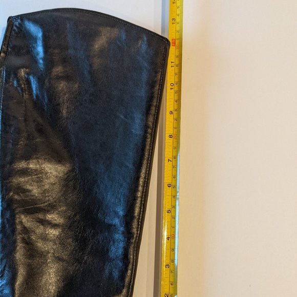 Corso Como Black Tall Leather Stiletto Heel Almond Toe Boots Women's Size 7 - Picture 15 of 15